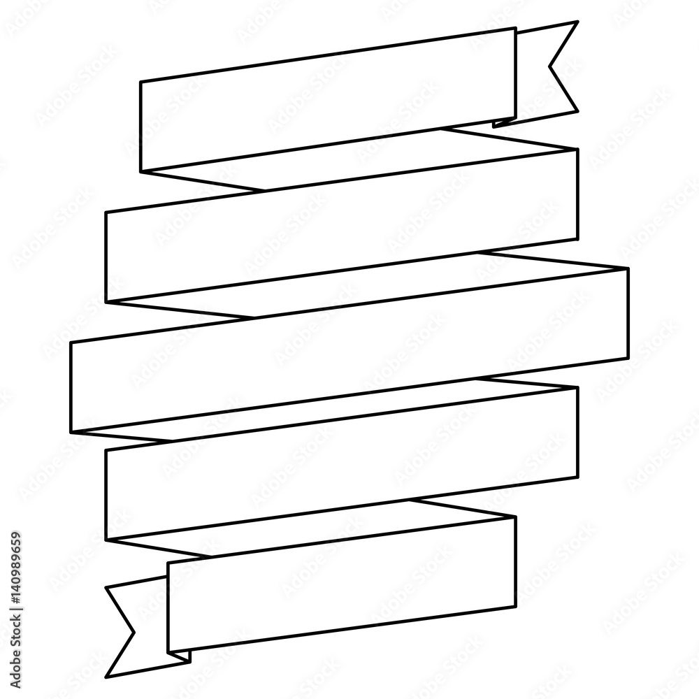 monochrome silhouette of spiral of ribbon vector illustration monochrome silhouette of spiral of ribbon vector illustration