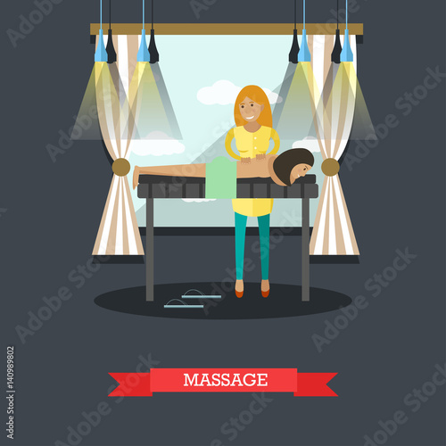 Spa massage procedures concept vector illustration, flat style