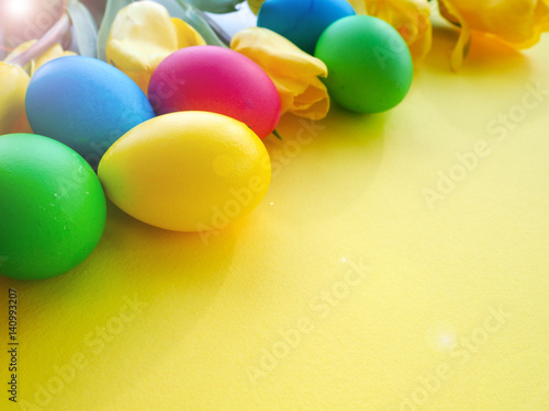Colorful easter eggs background.