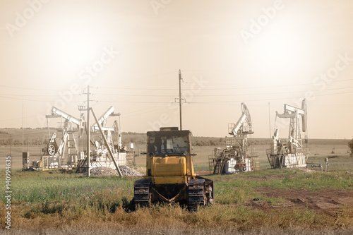 tractor and oil pumps