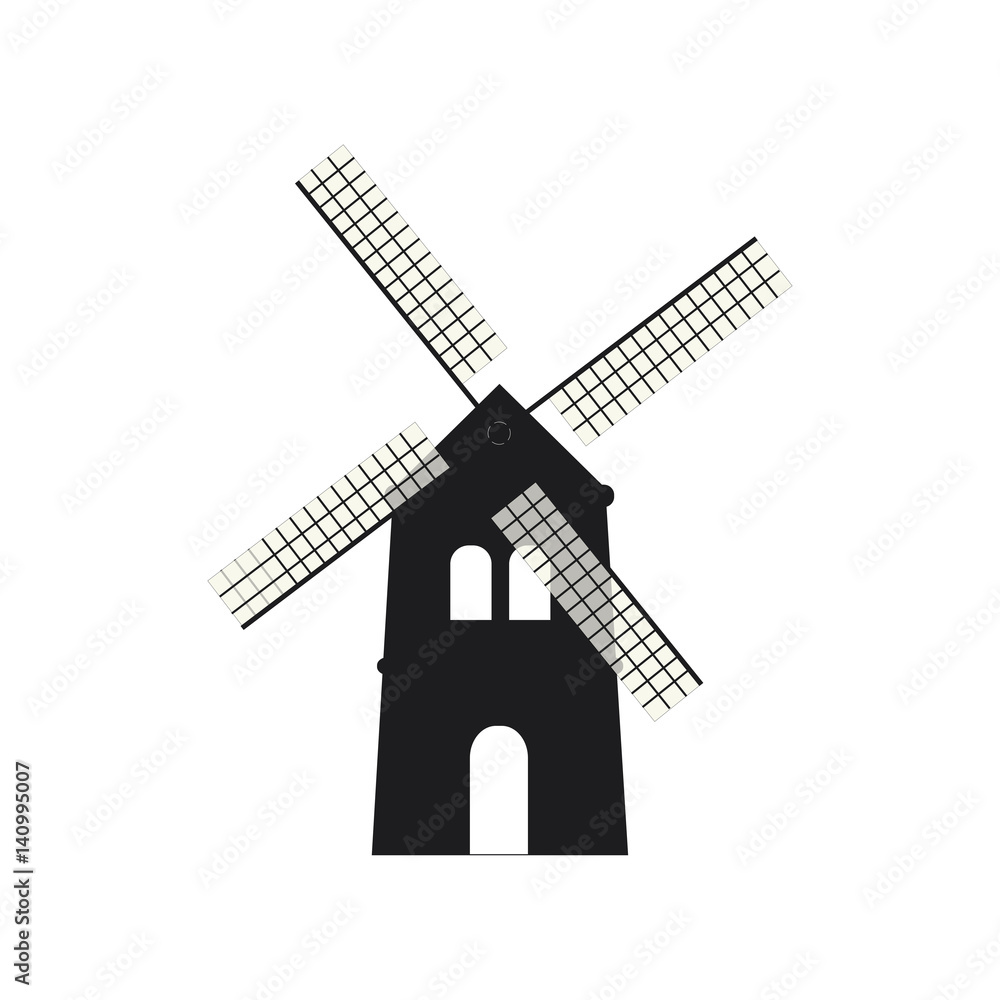 Windmill icon,isolated on white background,