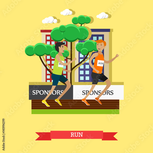 Light athletics concept vector illustration in flat style.