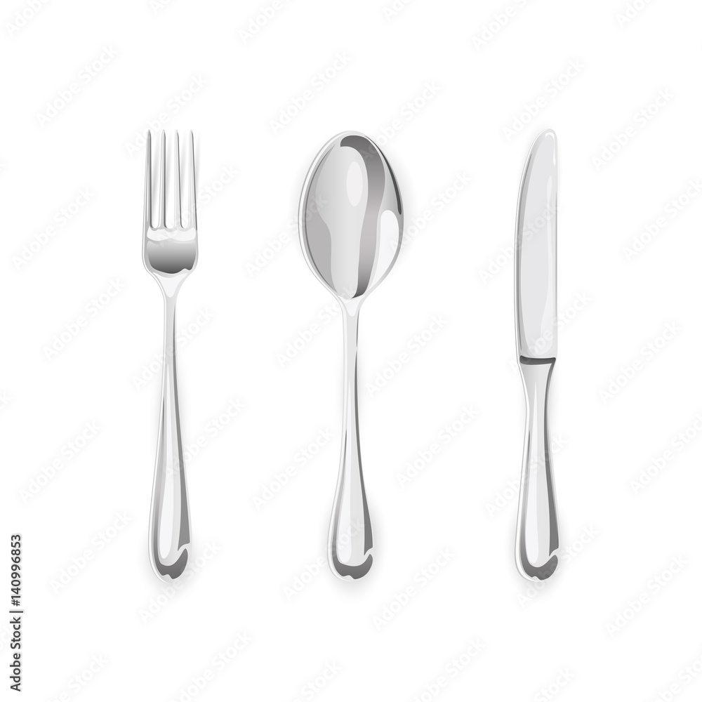 Fork with spoon and knife Fork with spoon and knife