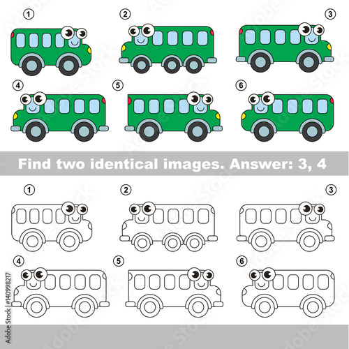 Visual game. Find hidden couple of Buses.