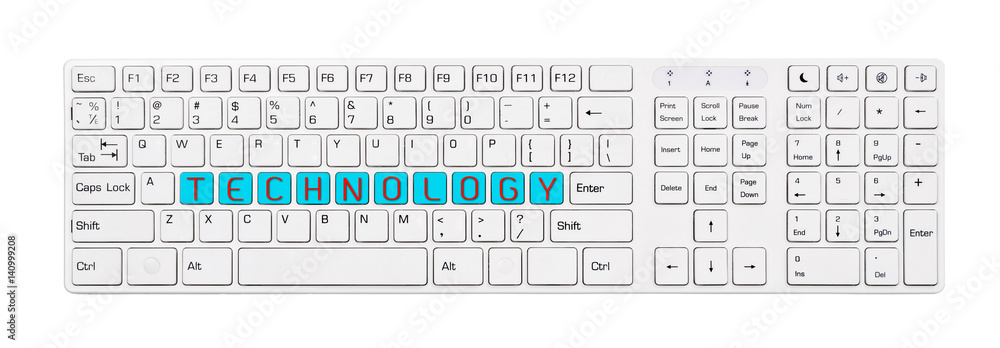 Computer keyboard with word Technology. Computer keyboard with word Technology.