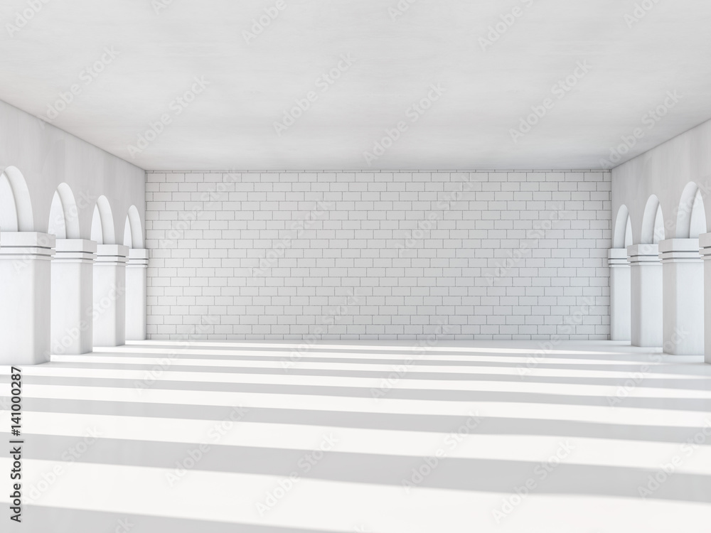 Fototapeta premium Classic Ancient Interior with Columns. 3D rendering