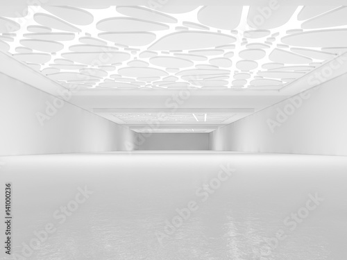 White Interior with Lamps. 3D rendering