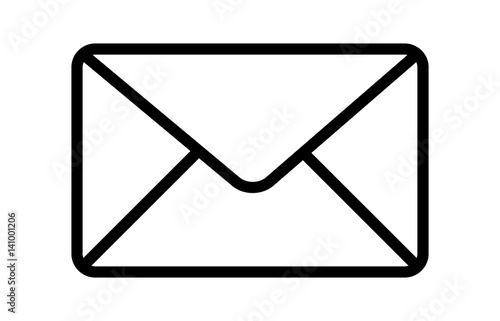 Message envelope or letter envelope thin line art vector icon for apps and websites photo