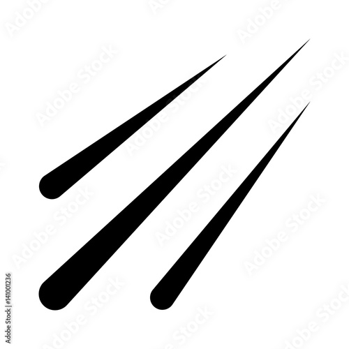 Meteor / meteorite shower or shooting stars flat icon for astronomy apps and websites 