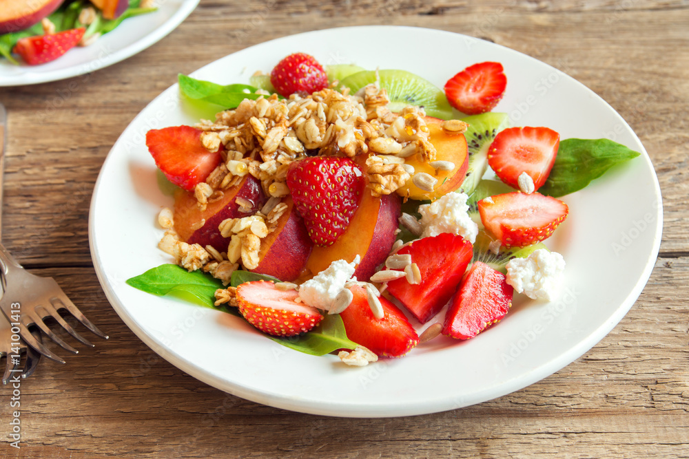 fruit salad with homemade granola fruit salad with homemade granola