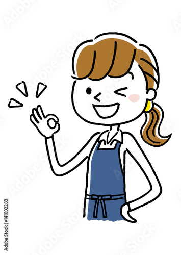 エプロン姿の女性：OK
