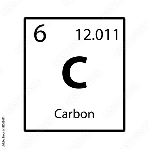 Carbon periodic table element icon on white background vector