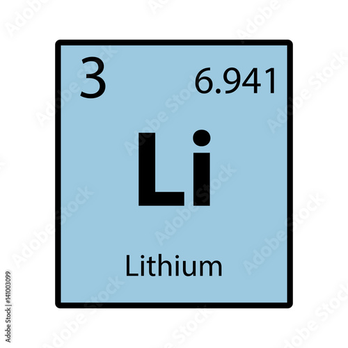 Lithium periodic table element color icon on white background vector