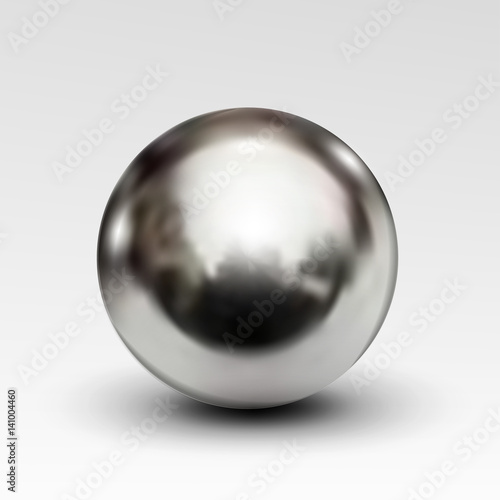 Chrome ball realistic isolated on white background