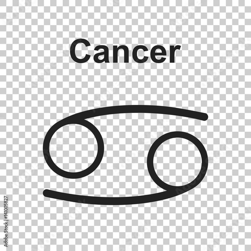 Cancer zodiac sign. Flat astrology vector illustration on white background.