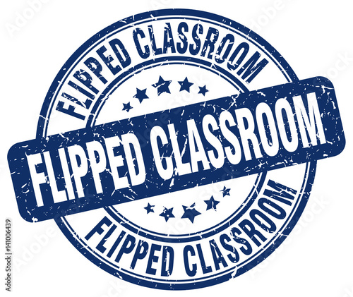 flipped classroom blue grunge stamp