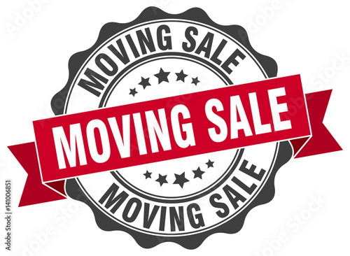 moving sale stamp. sign. seal
