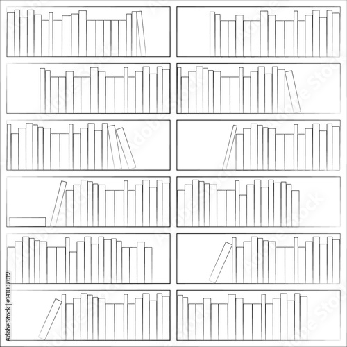 Seamless pattern with books on bookshelves