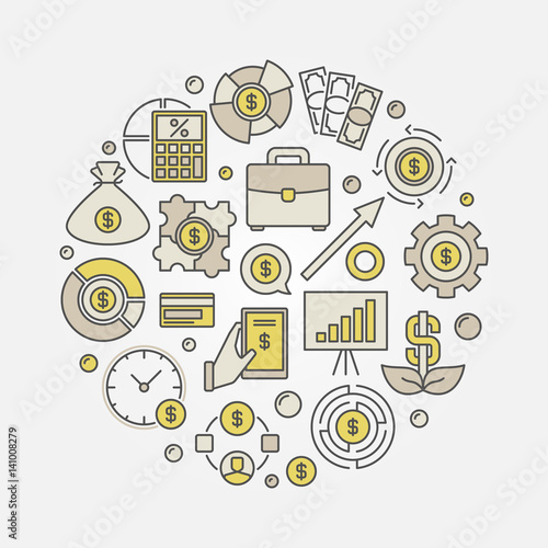 Investment round colorful illustration