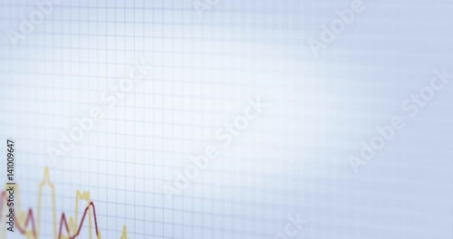 Loopable / seamless rising and growing of a line Chart on white background