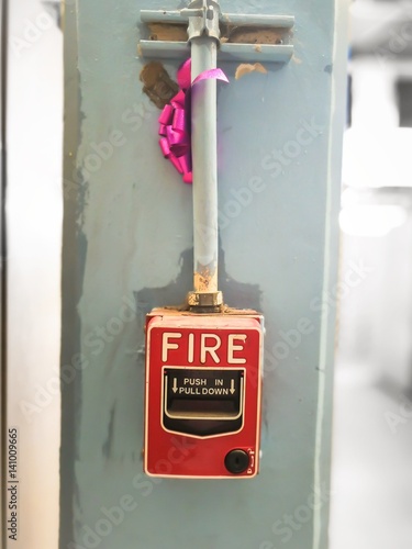 The fire alarm switch at the Steel pole.