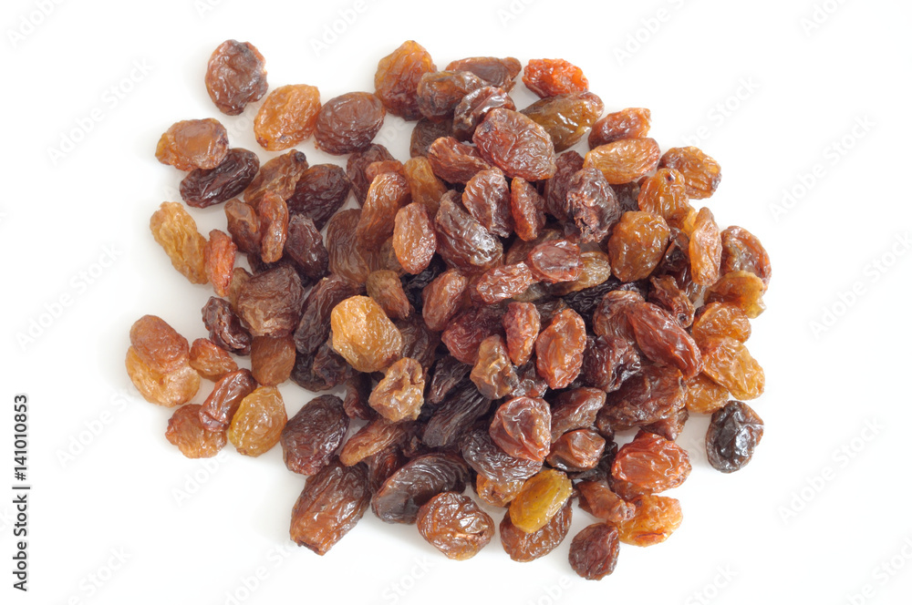 Pile of raisins from above