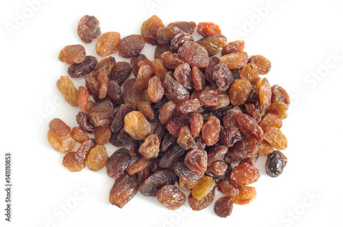 Pile of raisins from above