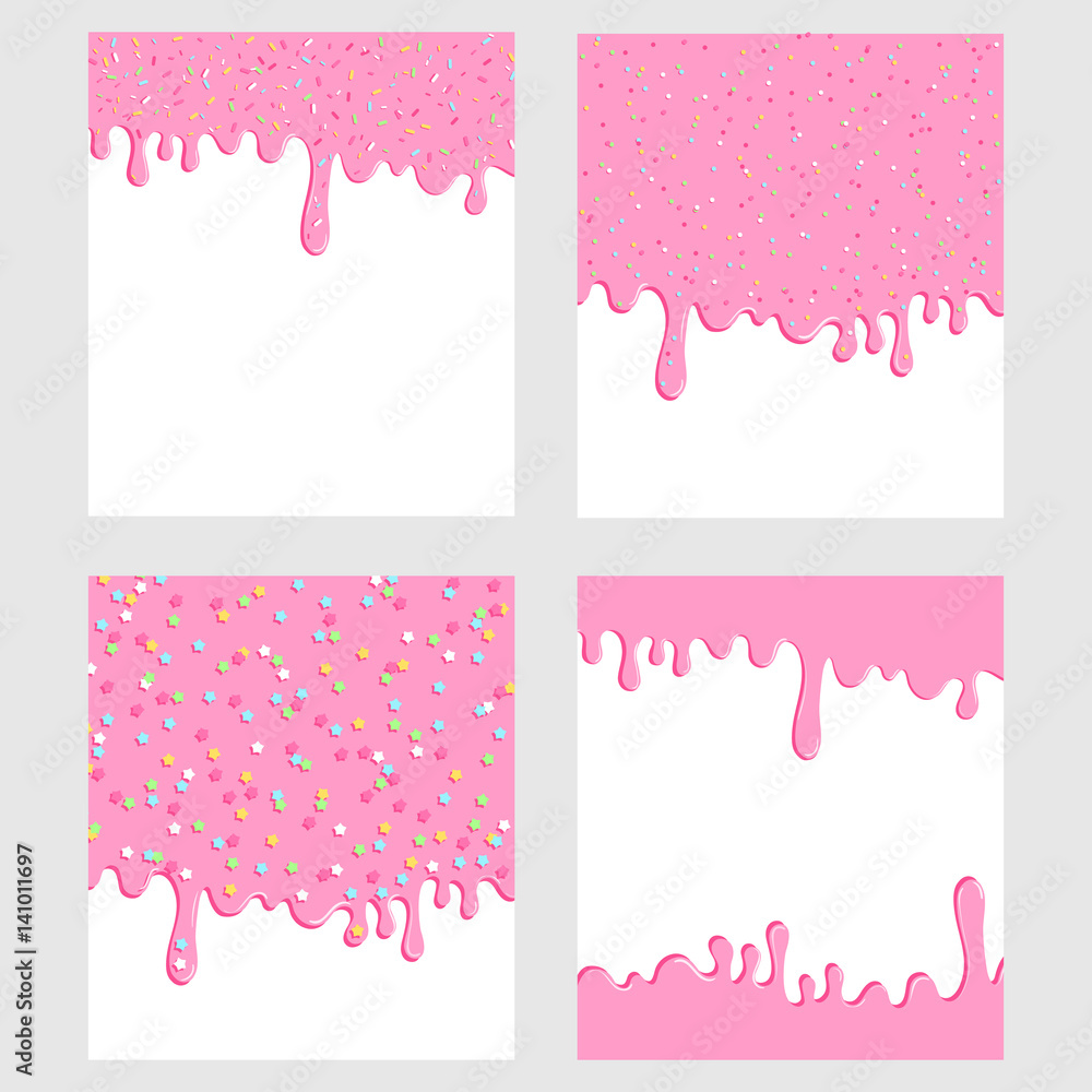 Photography Pink donut glaze background set