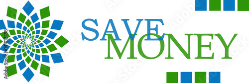 Save Money Green Blue Circular Horizontal 