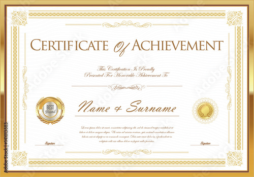 Certificate retro design template 