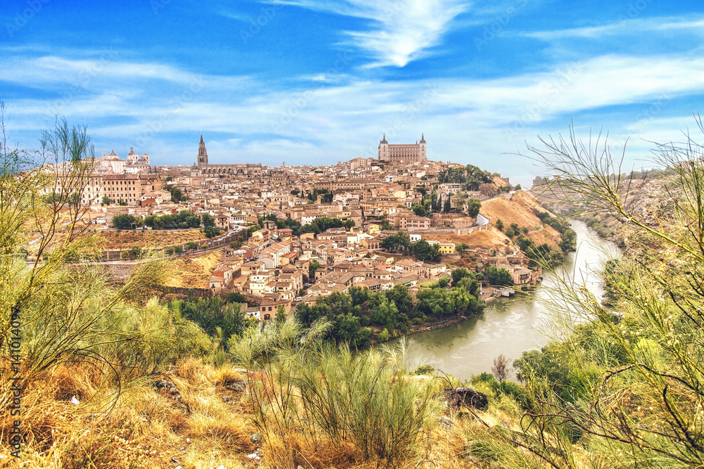 Landscape of Toledo, Spain and the Targus river