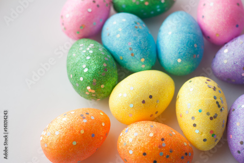 Easter eggs on white background,