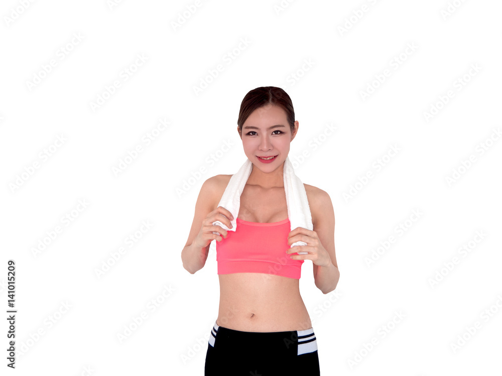 sport woman isolated on white background sport woman isolated on white background