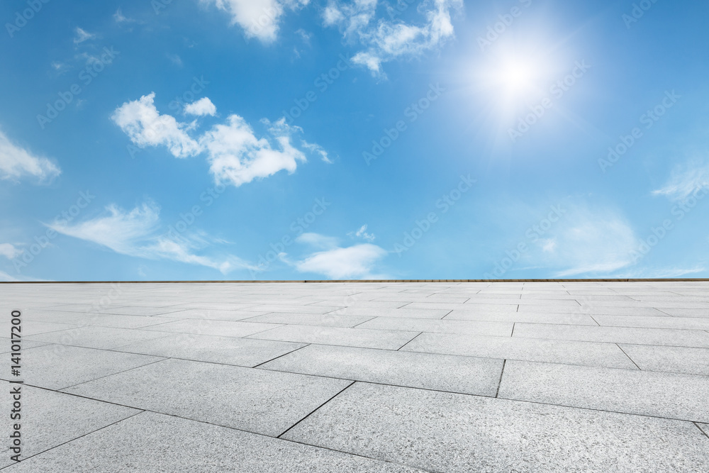 Square floor and sky Square floor and sky