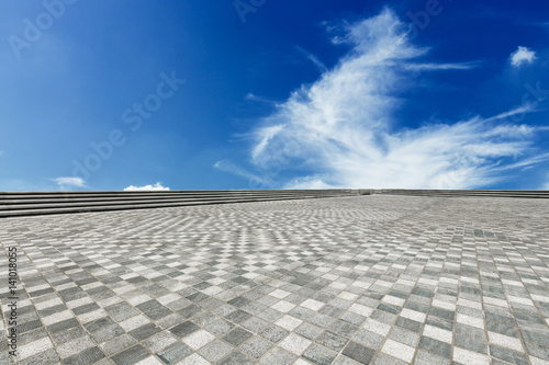 Square floor and sky