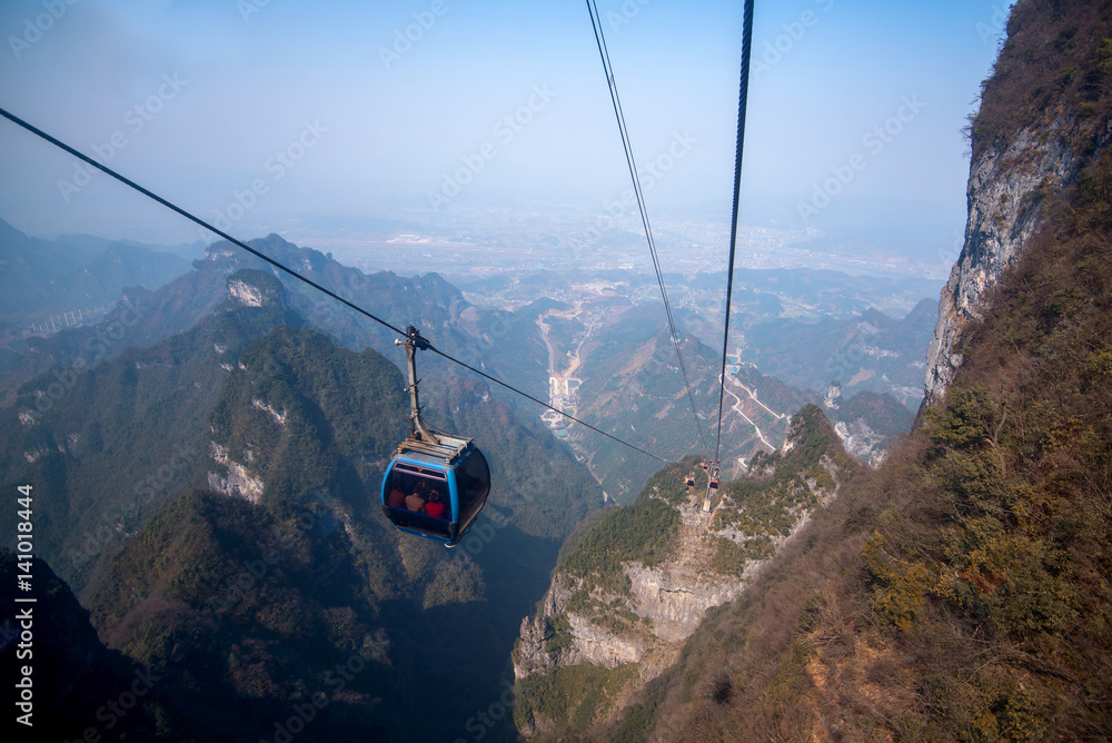 cable car/rope cable in zhangjiajie national forest park,china