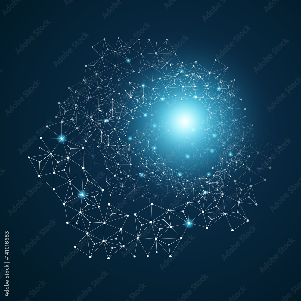 Cloud Computing and Networks - Abstract Global Digital Network Connections, Technology Concept Background, Creative Design Element Template with Wire Mesh Cloud Computing and Networks - Abstract Global Digital Network Connections, Technology Concept Background, Creative Design Element Template with Wire Mesh