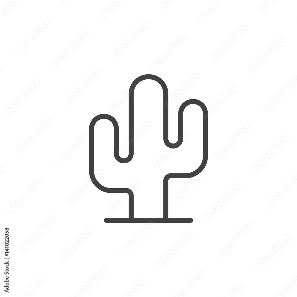 Desert plant, cactus line icon, outline vector sign, linear style pictogram isolated on white. Symbol, logo illustration. Editable stroke. Pixel perfect Desert plant, cactus line icon, outline vector sign, linear style pictogram isolated on white. Symbol, logo illustration. Editable stroke. Pixel perfect