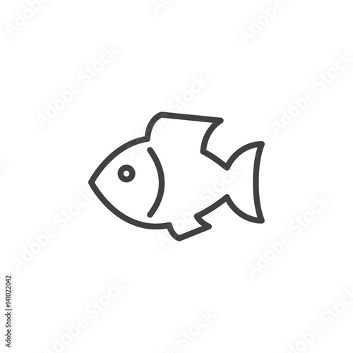 Fish line icon, outline vector sign, linear style pictogram isolated on white. Seafood symbol, logo illustration. Editable stroke. Pixel perfect