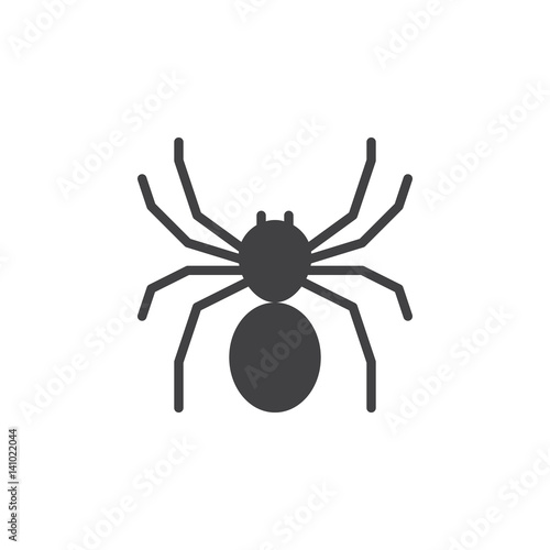 Spider icon vector, filled flat sign, solid pictogram isolated on white. Symbol, logo illustration. Pixel perfect