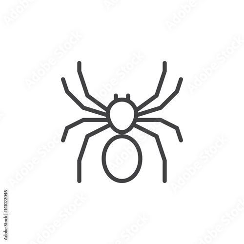 Spider line icon, outline vector sign, linear style pictogram isolated on white. Symbol, logo illustration. Editable stroke. Pixel perfect