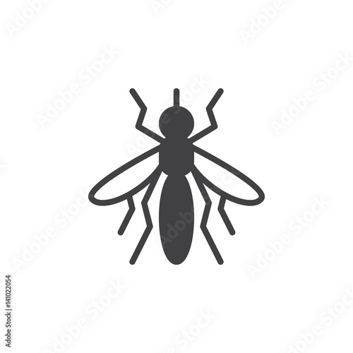 Mosquito icon vector, filled flat sign, solid pictogram isolated on white. Symbol, logo illustration. Pixel perfect