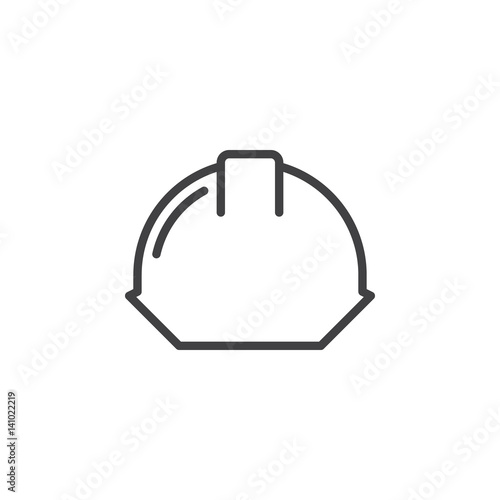 Safety helmet line icon, outline vector sign, linear style pictogram isolated on white. Hard hat symbol, logo illustration. Editable stroke. Pixel perfect