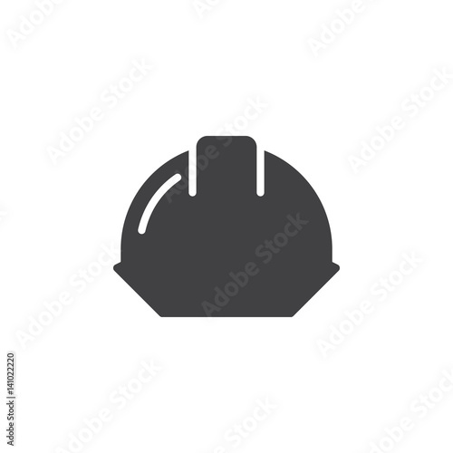 Safety helmet icon vector, filled flat sign, solid pictogram isolated on white. Hard hat symbol, logo illustration. Pixel perfect