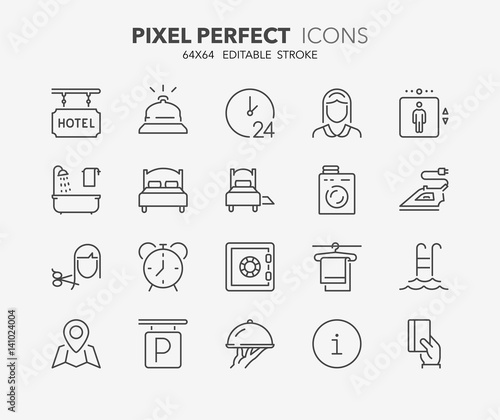 hotel thin line icons 1