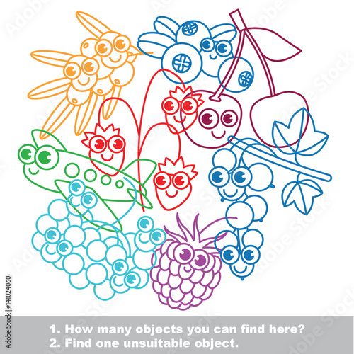 Funny berries mishmash set in vector.