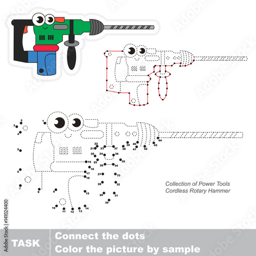 Electric power tool. Engine tools. Vector numbers game.