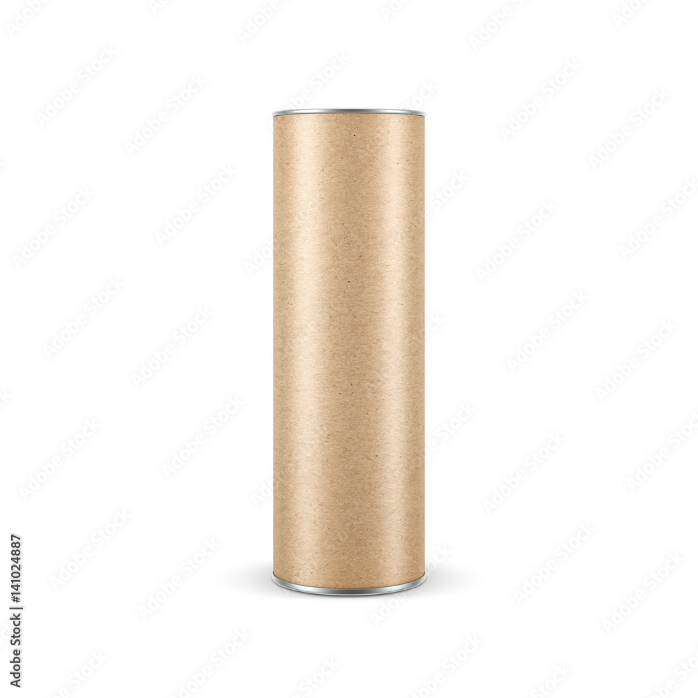 Kraft paper Snack Tube TIN CAN Mockup, Packaging, 3d rendering Kraft paper Snack Tube TIN CAN Mockup, Packaging, 3d rendering