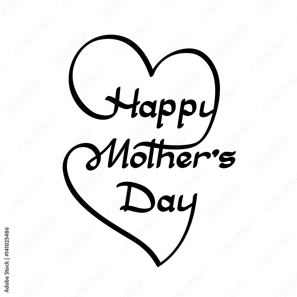 vector Black calligraphy inscription. Happy mothers day. 02