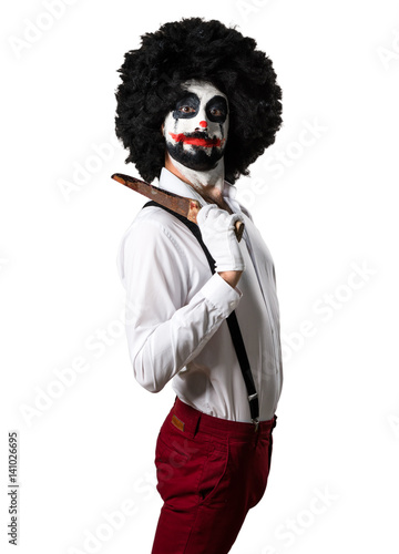 Killer clown with knife